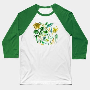 Watercolor Tropical Jungle Palms Baseball T-Shirt